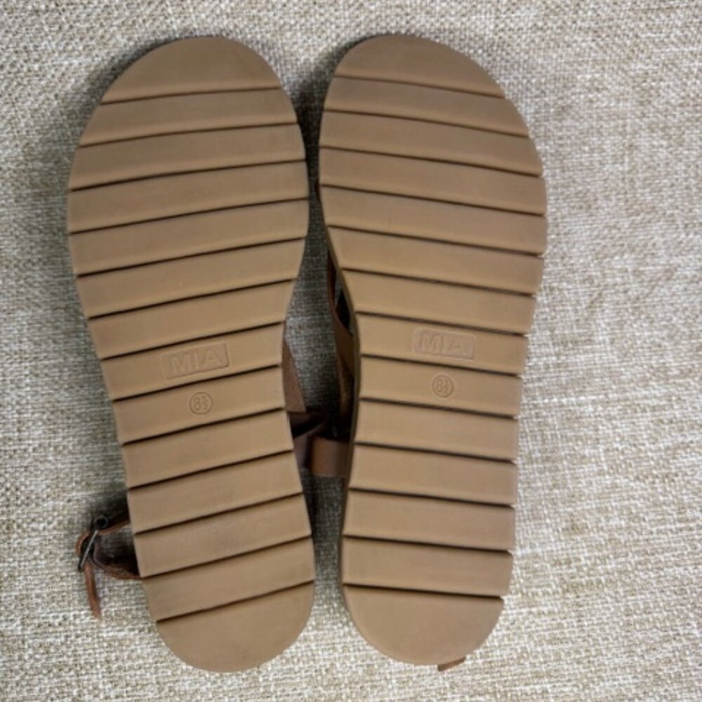 MIA Limited Edition "Zurie Slingback" Sandal. Cognac/Brown Faux-Leather Size 8.5 - Picture 5 of 5